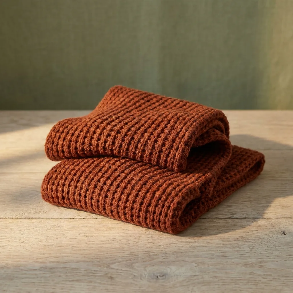 Chunky Waffle Knit Scarf