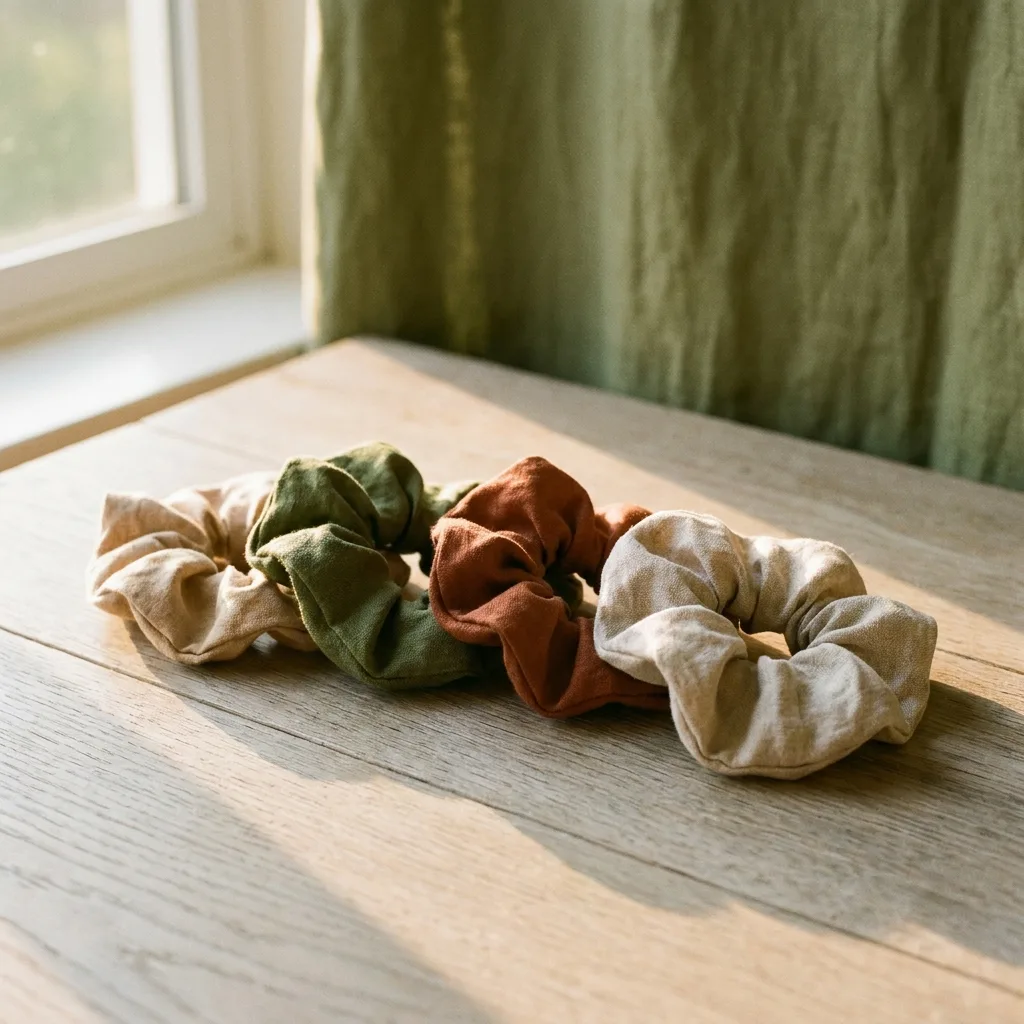 Linen Scrunchies, Set of 4