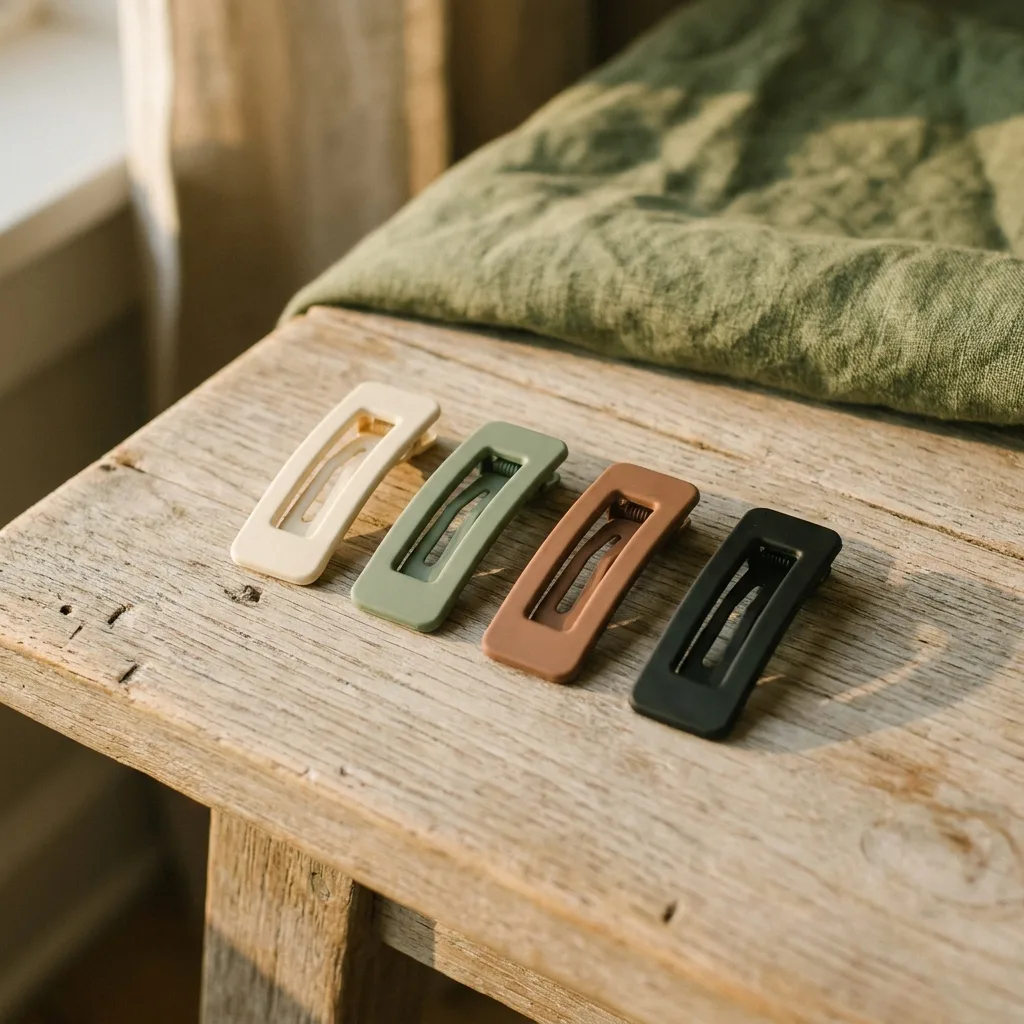 Matte Rectangle Hair Clips, Set of 4