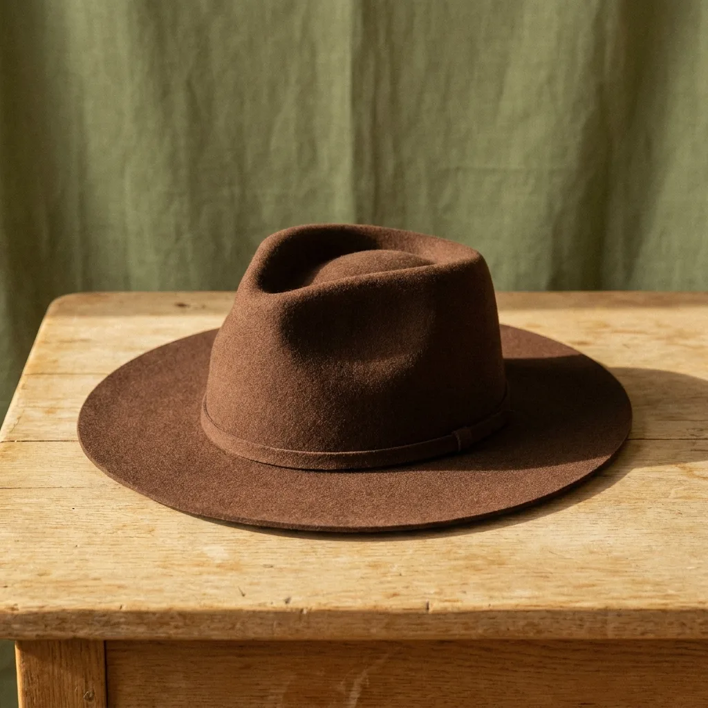 Wide-Brim Wool-Blend Felt Hat